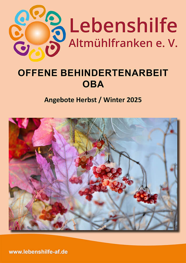 Lebenshilfe Altmühlfranken Titelbild der OBA Broschüre Herbst Winter 2025